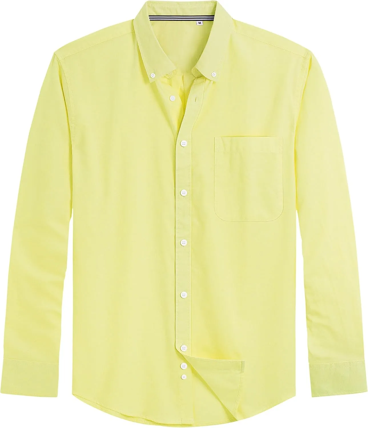 J.VER Men's Oxford Shirt Solid Casual Button Down Collar Shirts Long Sleeve Dress Shirts with Pocket