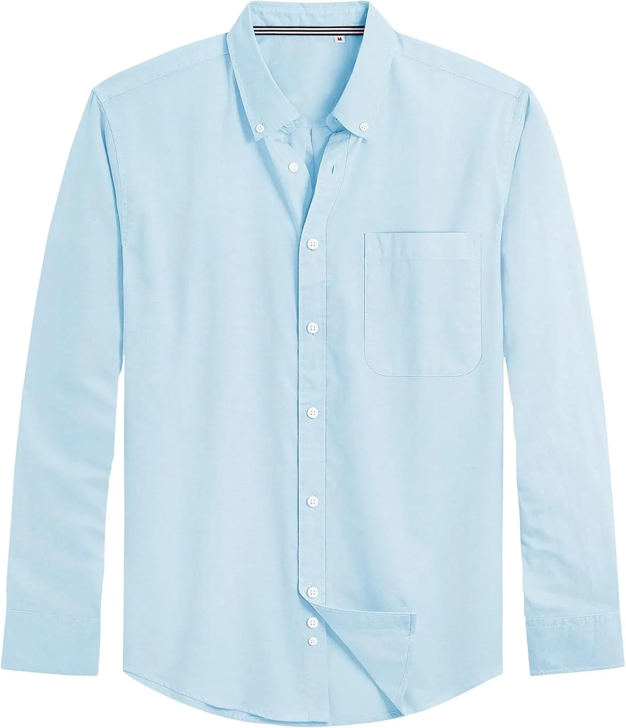 J.VER Men's Oxford Shirt Solid Casual Button Down Collar Shirts Long Sleeve Dress Shirts with Pocket