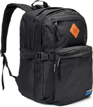 K-Cliffs Classic Backpack Basic Student Campus Daypack Simple Travel Rucksack with Laptop Compartment Bottle Holder Padded Straps Black