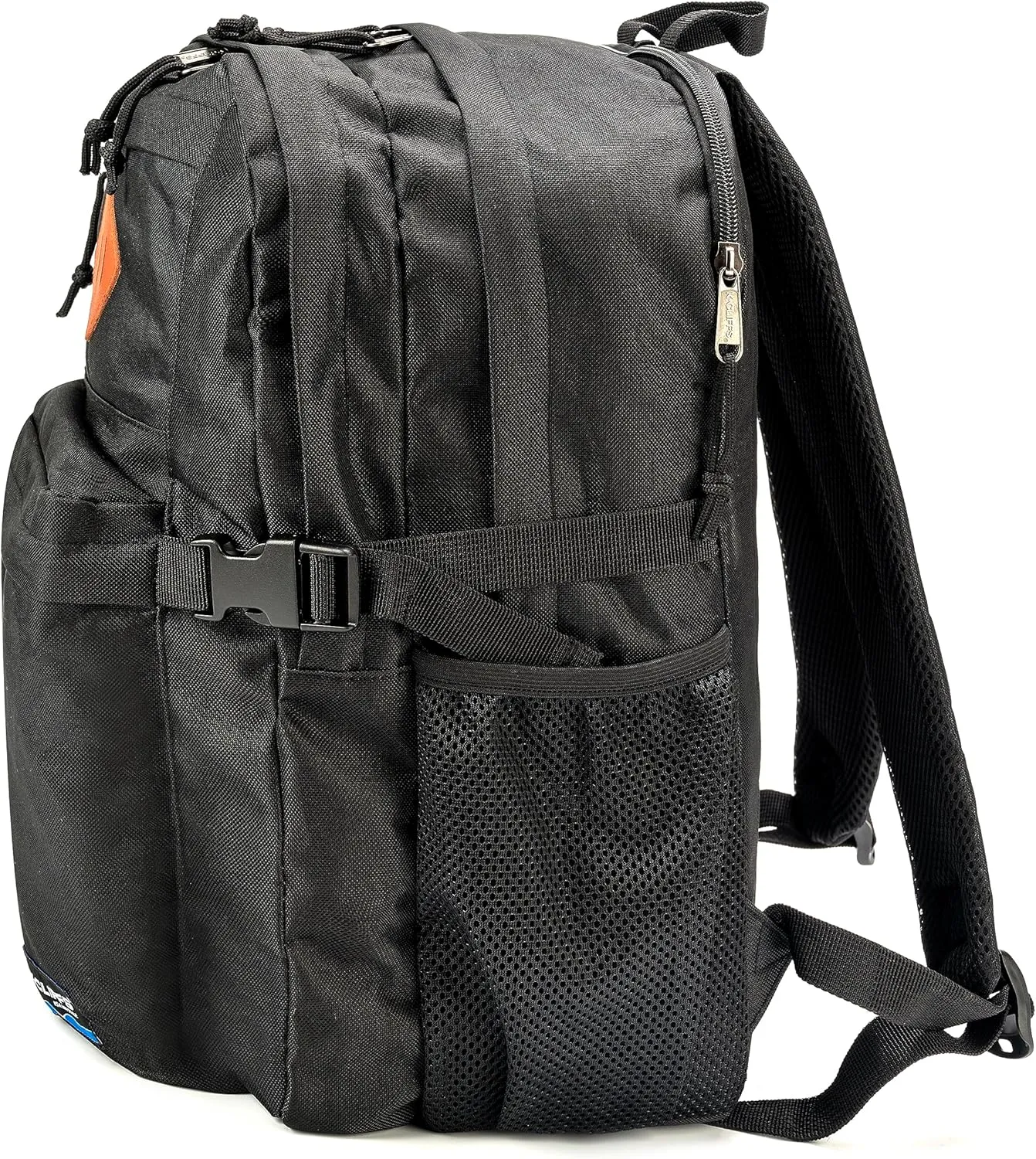 K-Cliffs Classic Backpack Basic Student Campus Daypack Simple Travel Rucksack with Laptop Compartment Bottle Holder Padded Straps Black