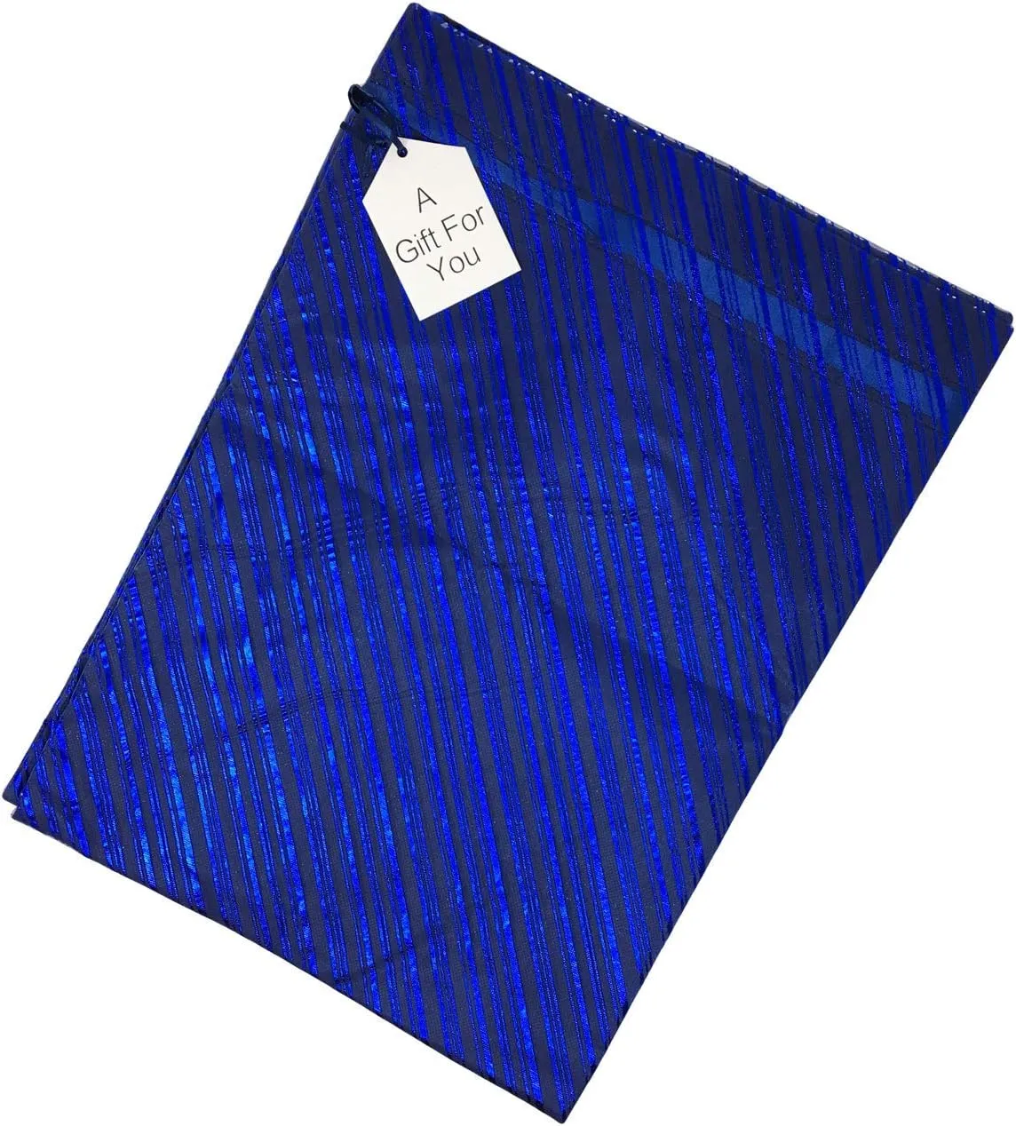K-Kraft 26 x 35.5 inches Reusable Easy-to-Use Gift Wrap Bag available in Three Sizes great for Hanukkah, Valentine's Day, Christmas, Birthdays and more (Festive Blue Stripes, 26 x 35.5 inches)