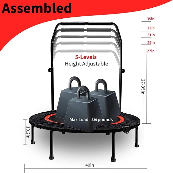 Kanchimi 40" 48" Folding Mini Fitness Indoor Exercise 330lbs
