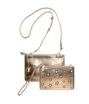 KATI Double Cross Body Bag - Gold Star Print