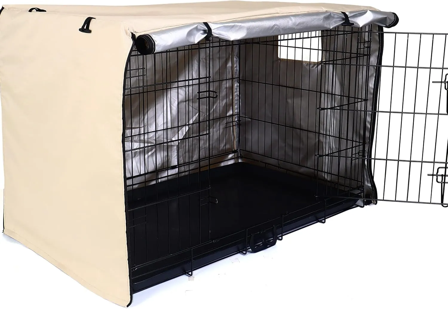 kefit Dog Crate Cover 48 inch, Kennel Cover for Dog Cage, Beige