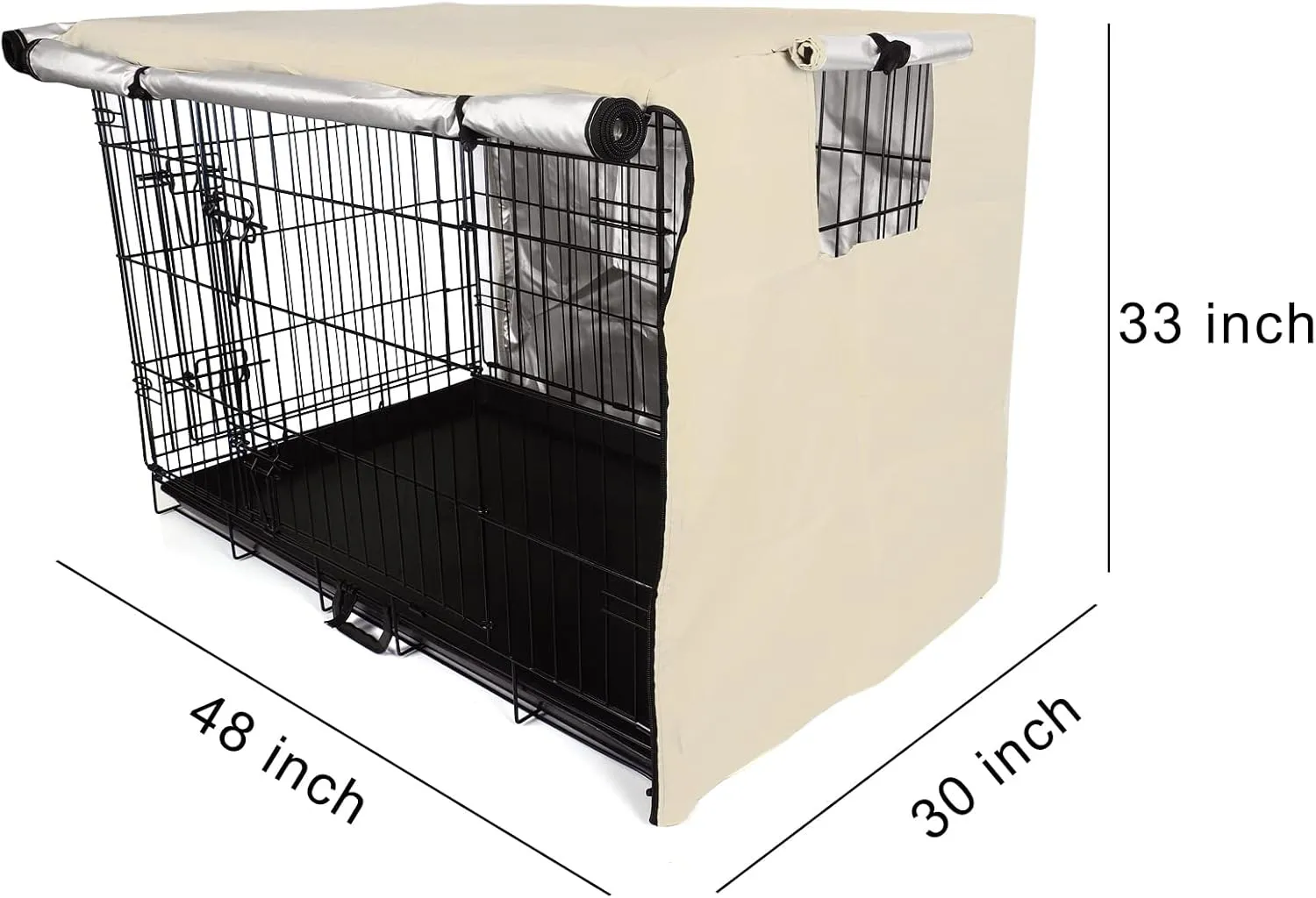 kefit Dog Crate Cover 48 inch, Kennel Cover for Dog Cage, Beige