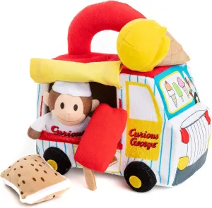 KIDS PREFERRED Curious George Ice Cream Truck Playset with Music and Plush Toys
