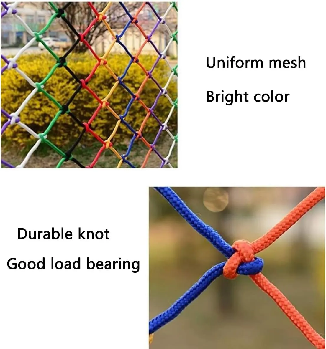Kids Safety Netting Outdoor Climbing Net,Balcony Stairs Garden Protection Net Nylon Rope Net,Outdoor Rainbow Protective Net Cargo Rope Truck Trailer Netting(Size:2X10M(7X33FT))