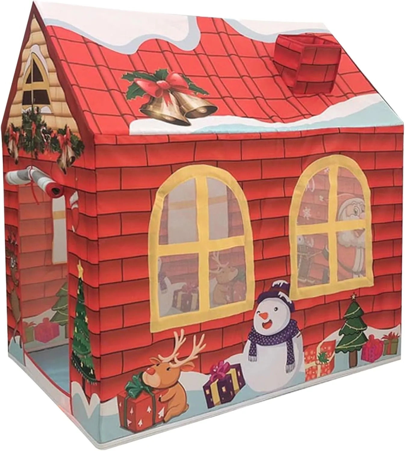 Kids Tent, Christmas Cartoon Comic Kids Play Tent with Roll-Up Door and Mesh Windows, 42x29x47 Inch Oxford Cloth Kids Playhouse with a Carry Bag for Xmas Birthday Gifts, Kids Play Tent, Kids Tent