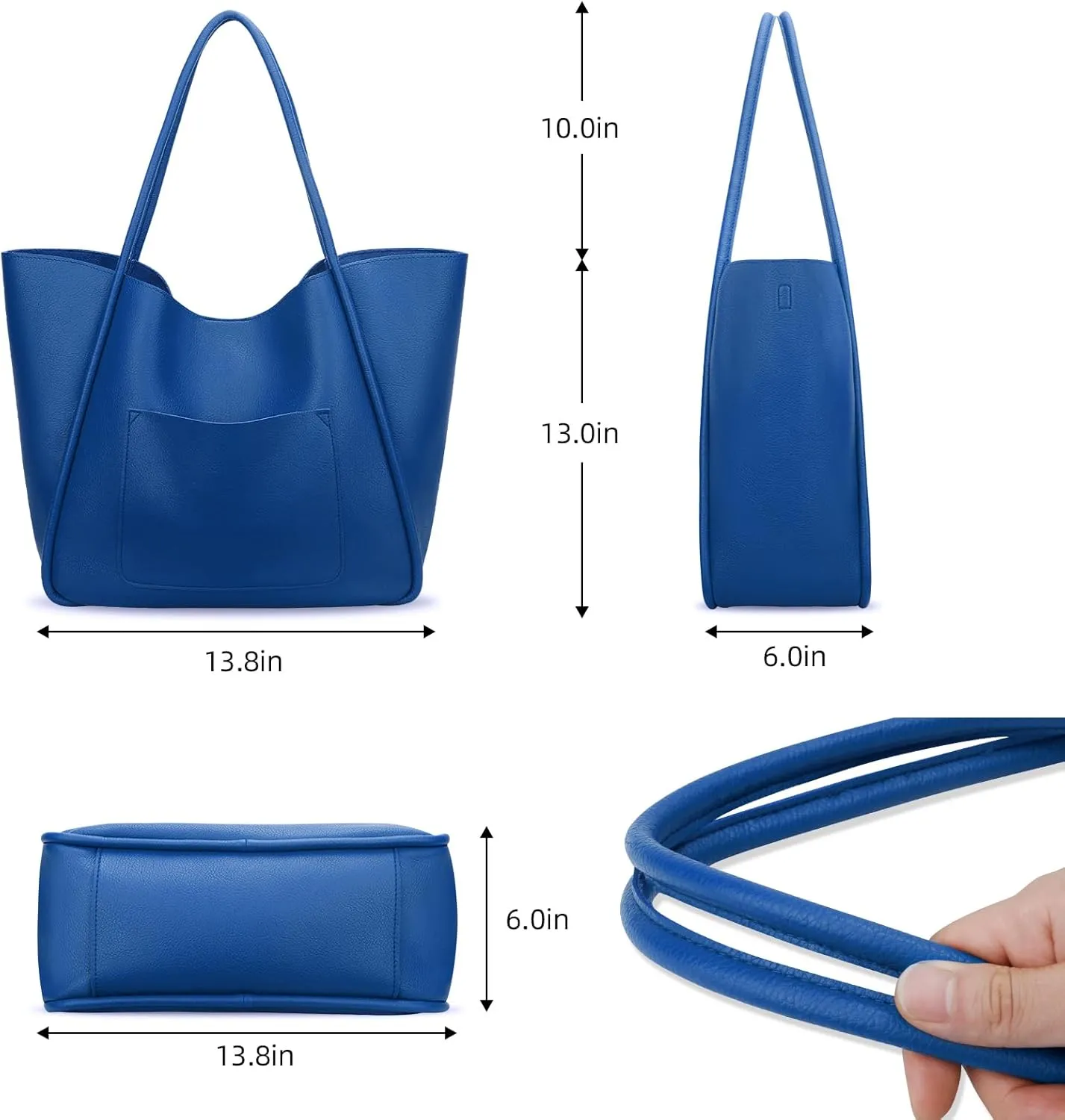 KKXIU Tote Bag for Women Vegan Leather Shoulder Purse Large Capacity Travel Bag