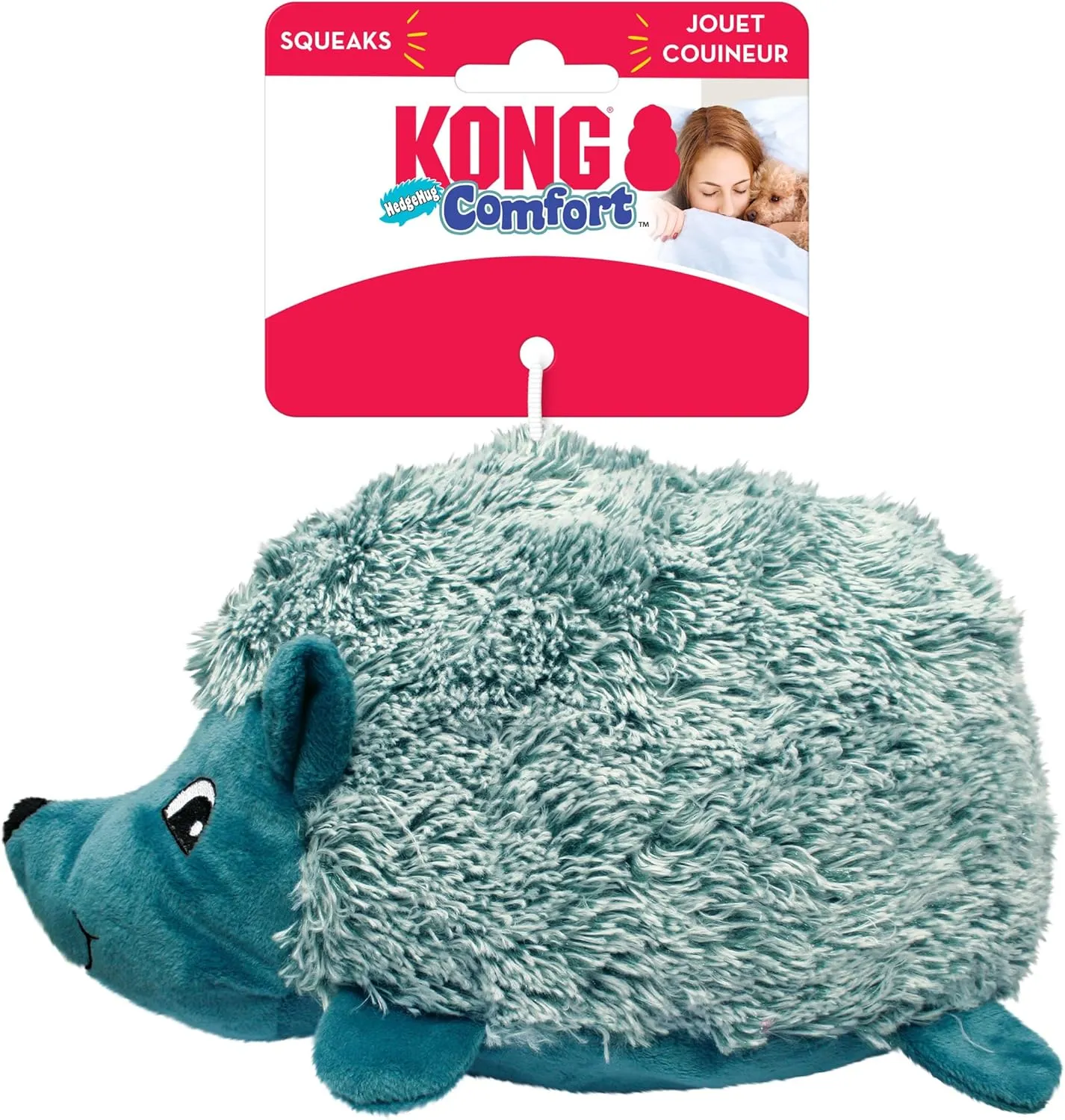 KONG Comfort Hedgehug Plush Dog Toy – Soft Squeaky Cuddly Toy for Dogs, Ideal for Gentle Chewers and Snuggling (Medium)
