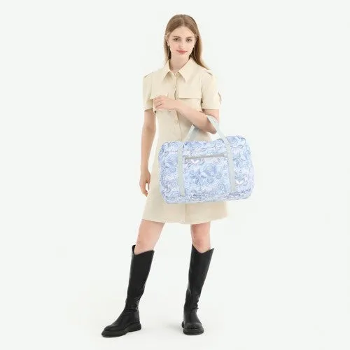 Kono Foldable Waterproof Storage Cabin Travel Handbag Print - Light Blue