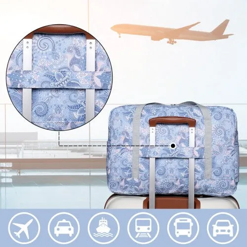 Kono Foldable Waterproof Storage Cabin Travel Handbag Print - Light Blue