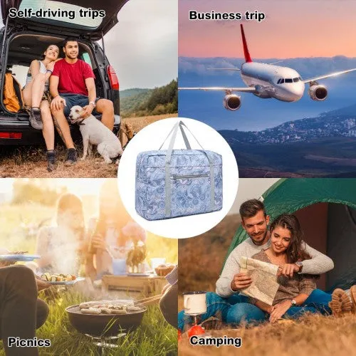 Kono Foldable Waterproof Storage Cabin Travel Handbag Print - Light Blue