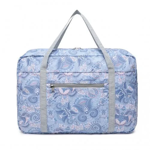 Kono Foldable Waterproof Storage Cabin Travel Handbag Print - Light Blue