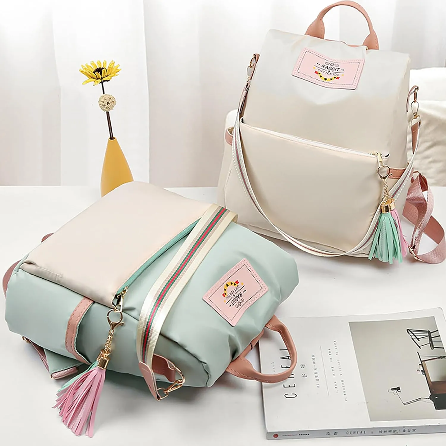 Korean Casual Large Capacity Backpack, Ins Simple Travel School Bag, Portable Knaps for Students & Ladies
