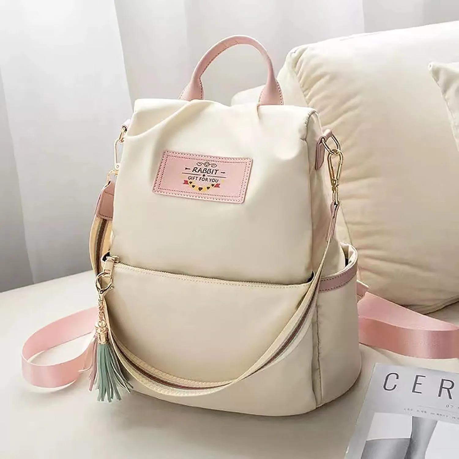 Korean Casual Large Capacity Backpack, Ins Simple Travel School Bag, Portable Knaps for Students & Ladies