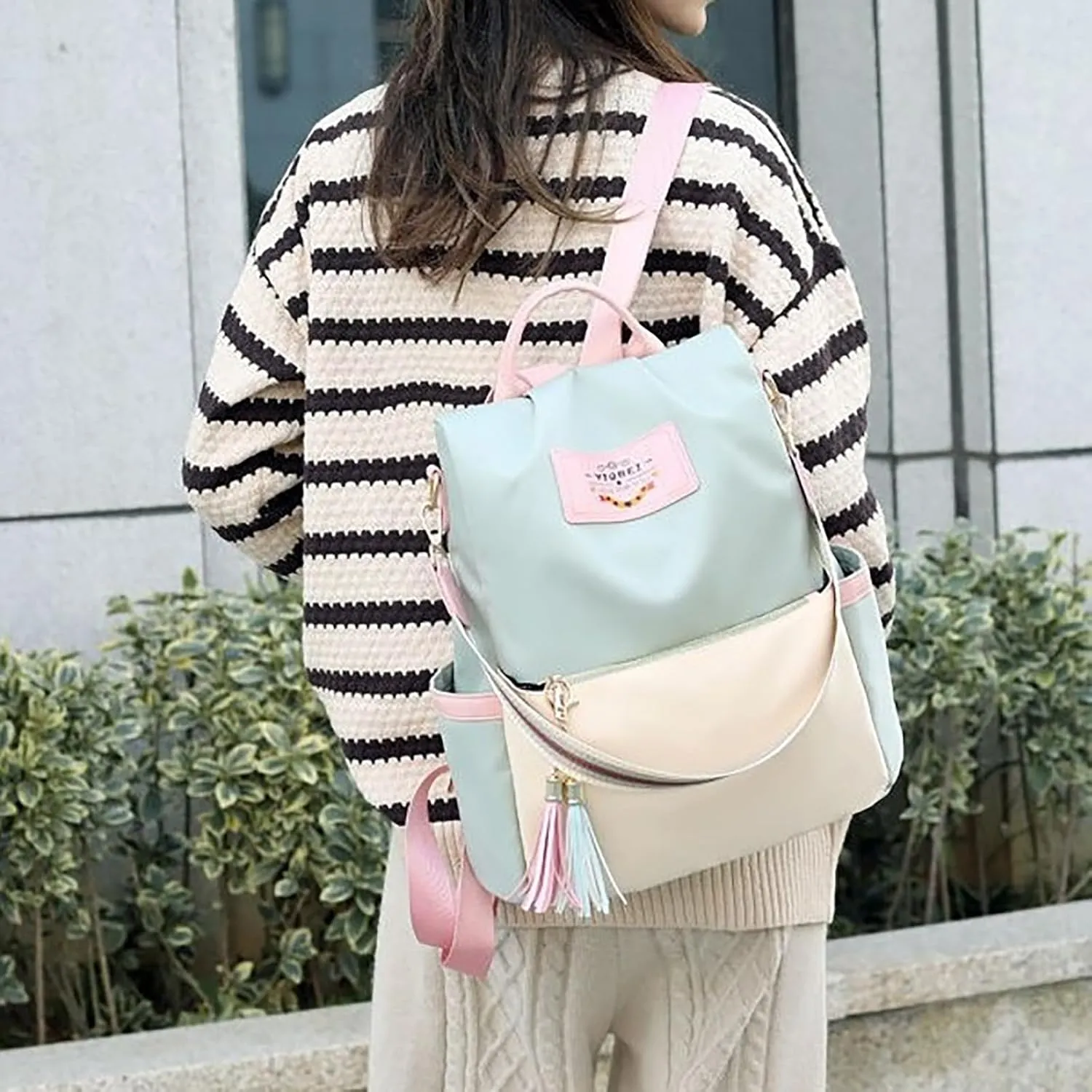 Korean Casual Large Capacity Backpack, Ins Simple Travel School Bag, Portable Knaps for Students & Ladies