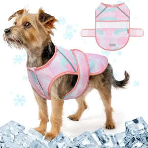 KYEESE Dog Cooling Vest Lightweight Dog Cooler Jacket 3D Breathable Mesh Pet Cooling Shirts with Reflective Stripe UV Protection Pet T Shirt for Beach, Hiking, Walking (Pink, M)