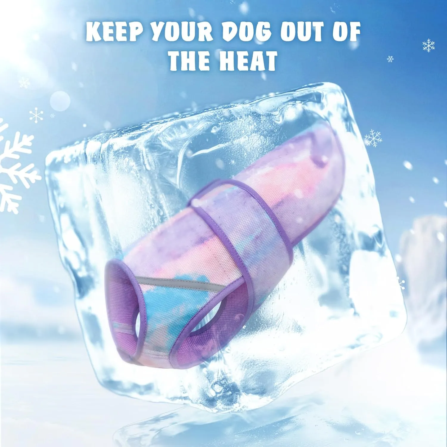 KYEESE Dog Cooling Vest Lightweight Dog Cooler Jacket 3D Breathable Mesh Pet Cooling Shirts with Reflective Stripe UV Protection Pet T Shirt for Beach, Hiking, Walking (Purple, M)