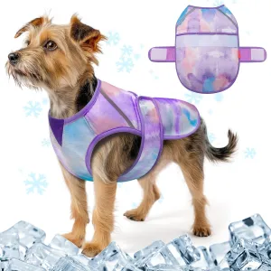 KYEESE Dog Cooling Vest Lightweight Dog Cooler Jacket 3D Breathable Mesh Pet Cooling Shirts with Reflective Stripe UV Protection Pet T Shirt for Beach, Hiking, Walking (Purple, M)
