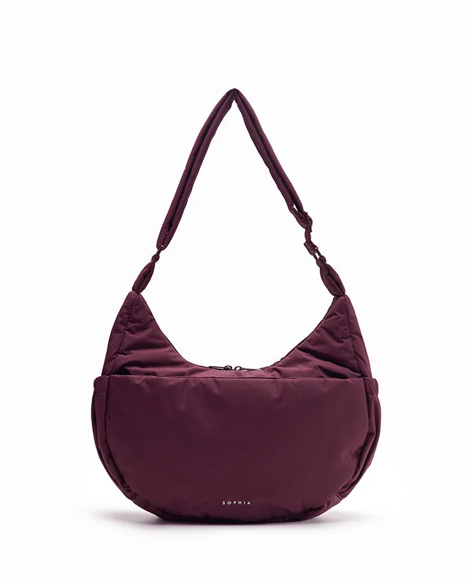 L POSH CRESCENT BAG IN WINE
