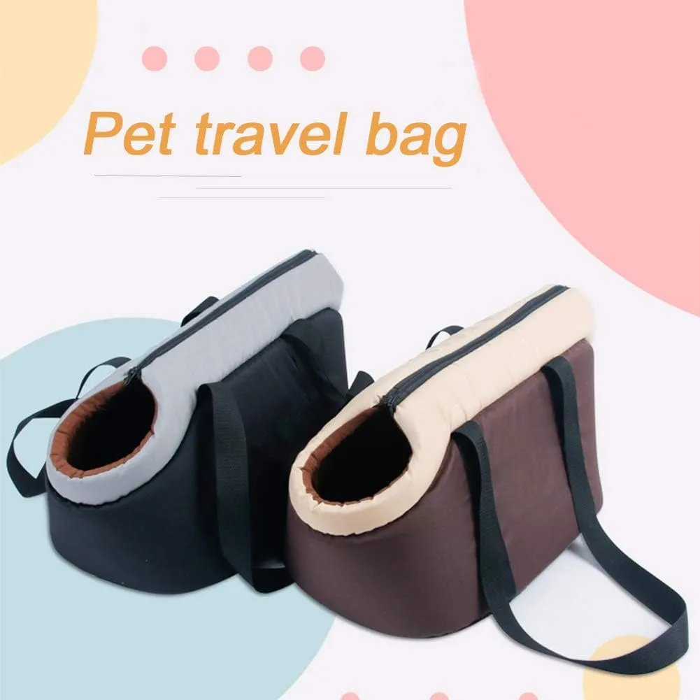 La La Pet® Soft-Sided Pet Handbag Carrier Pet Purse Tote Portable Bag Carrier Cat Dog Travel Bag Pet Shoulder Bag with Safety Zipper(Black, L)