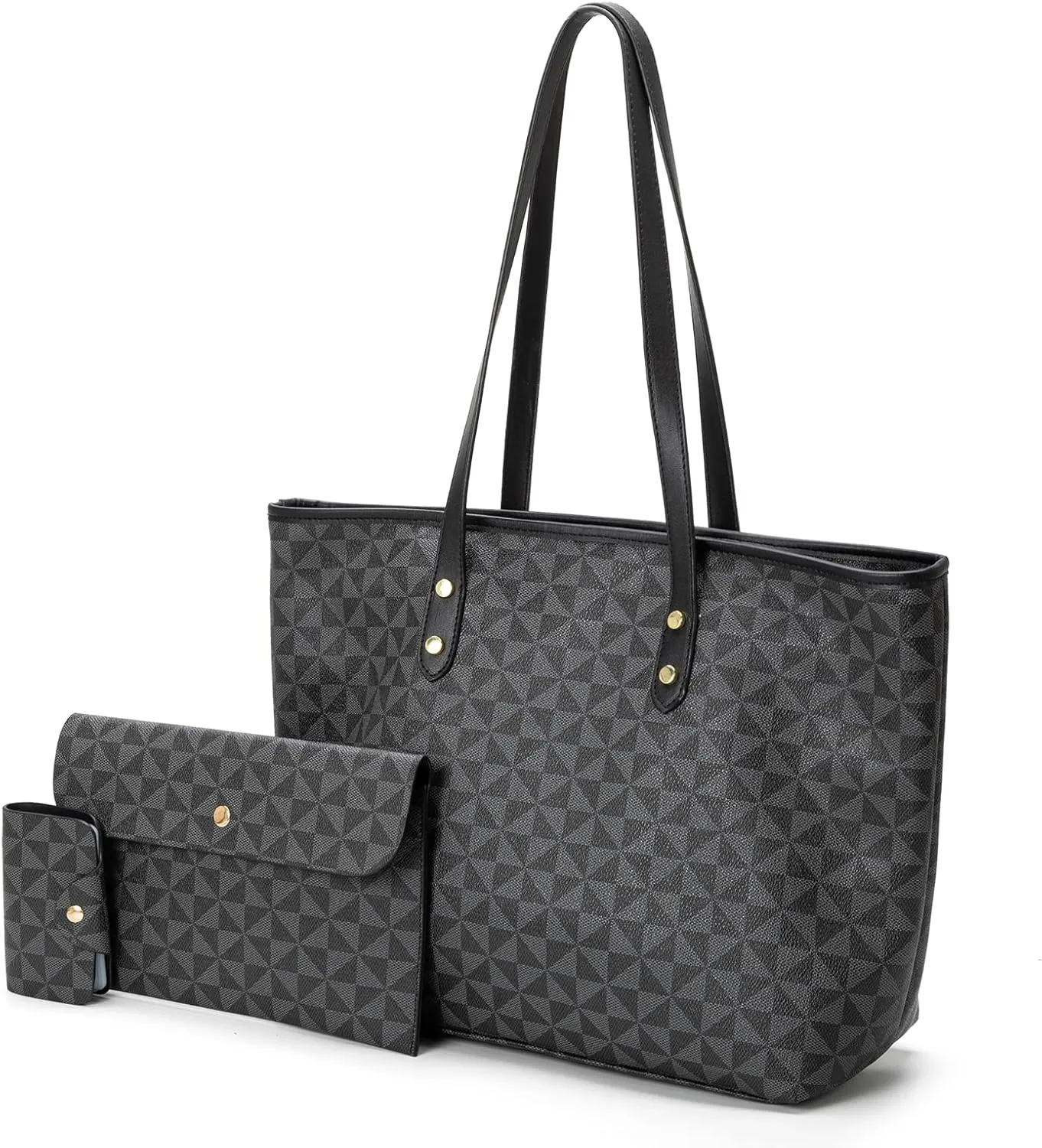 Ladies Handbag Large Capacity Shoulder Bag Soft Leather Three Piece Shopping Travel Tote Bag