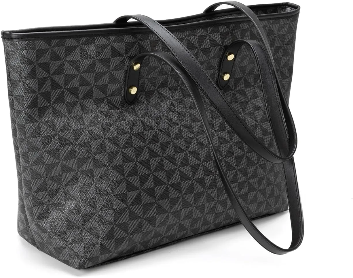 Ladies Handbag Large Capacity Shoulder Bag Soft Leather Three Piece Shopping Travel Tote Bag