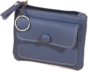 Ladies Zipper Cropped Wallet Card Holder Buckle Purse Key Case(E)