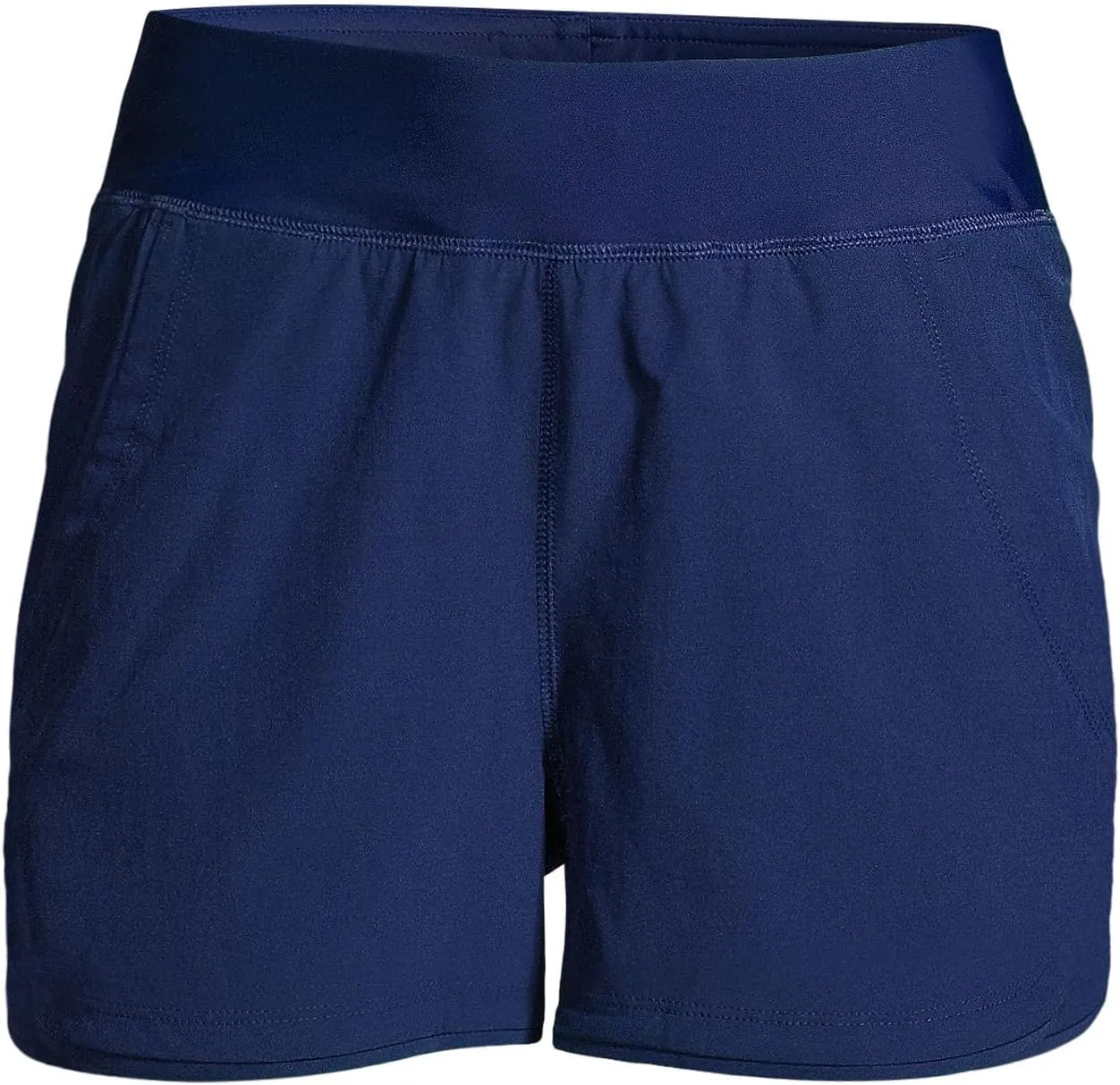 Lands' End Women's 3" Quick Dry Elastic Waist Board Shorts Swim Cover-up Shorts with Panty