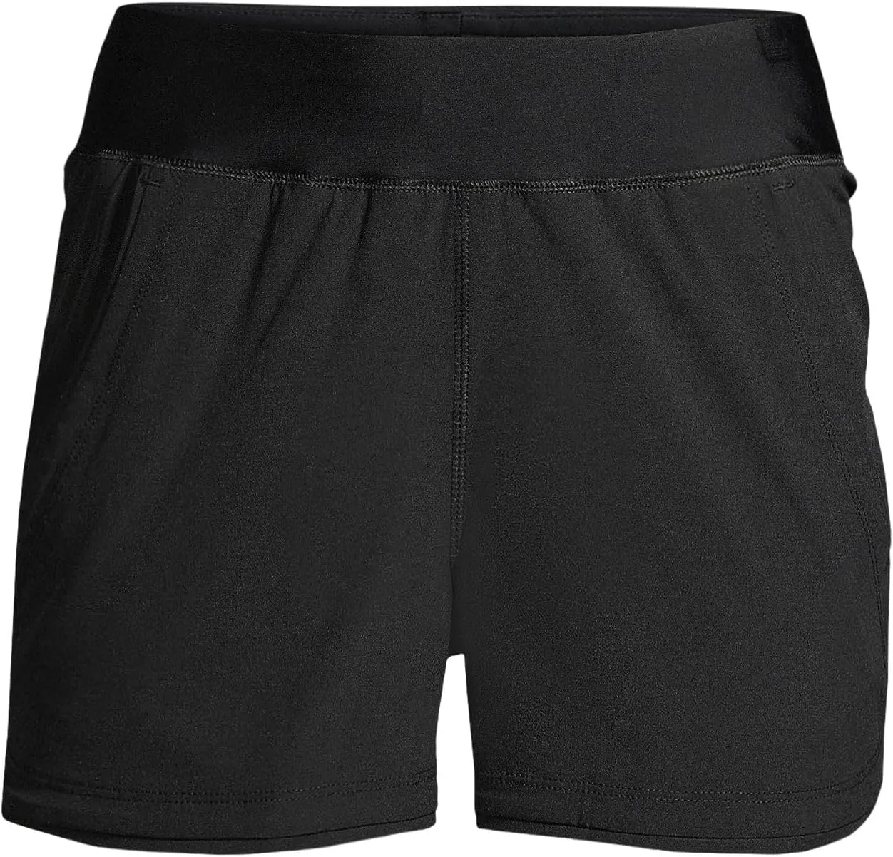 Lands' End Women's 3" Quick Dry Elastic Waist Board Shorts Swim Cover-up Shorts with Panty