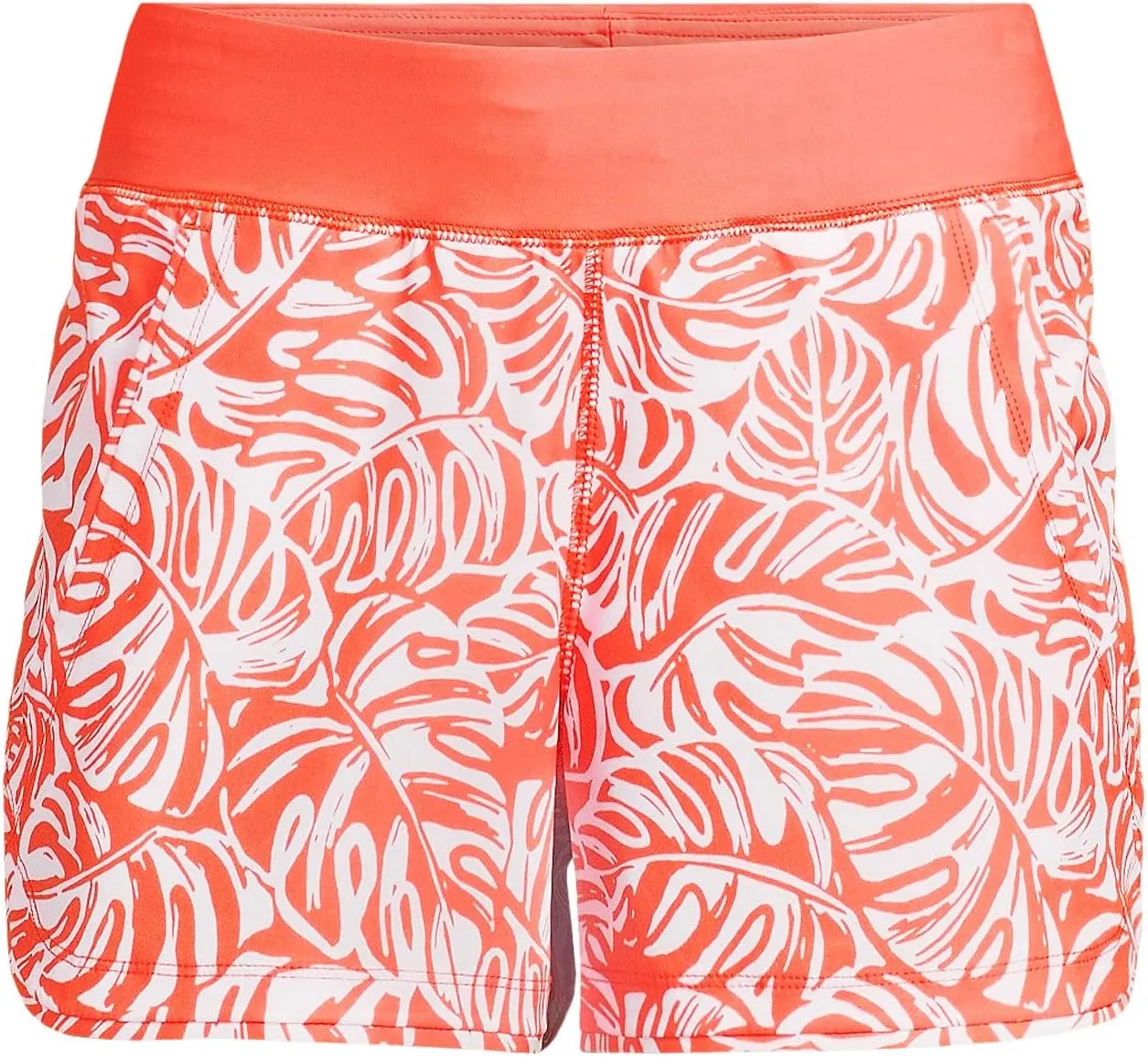 Lands' End Women's 3" Quick Dry Elastic Waist Board Shorts Swim Cover-up Shorts with Panty
