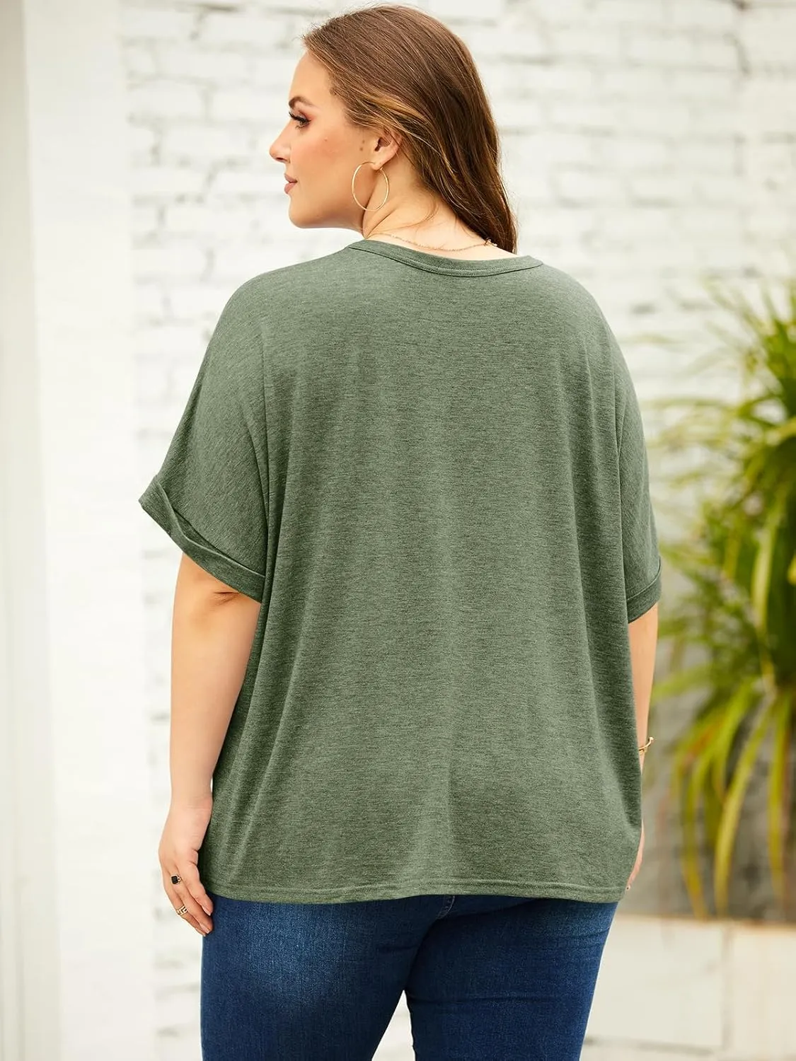 Langwyqu Womens Tops Oversized Tshirts Summer Short Sleeve T Shirts Casual Loose Fit Basic Tees