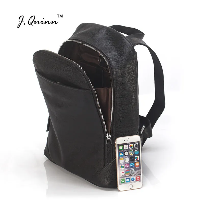 Laptop Shoulder Bag Backpack Men Early bird pricing Travel J.Quinn Backpacks Fashion Men's Reliable delivery Zipper Real for Boys 2017 Cow Business Leather Notebook