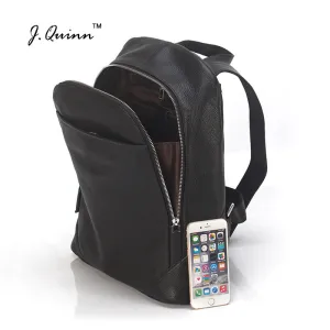 Laptop Shoulder Bag Backpack Men Early bird pricing Travel J.Quinn Backpacks Fashion Men's Reliable delivery Zipper Real for Boys 2017 Cow Business Leather Notebook