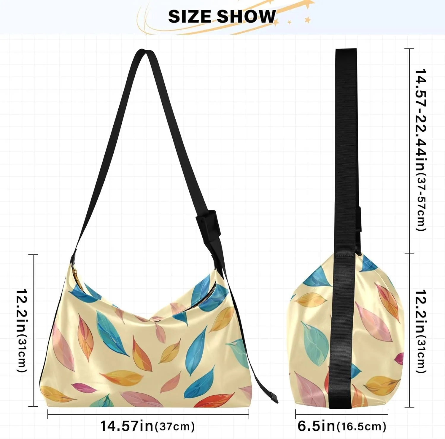 Large Capacity Crossbody Shoulder Bag Handbag Casual Tote Bag With Adjustable Strap Zipper For Men Women