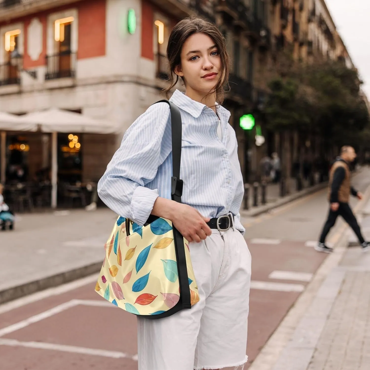 Large Capacity Crossbody Shoulder Bag Handbag Casual Tote Bag With Adjustable Strap Zipper For Men Women