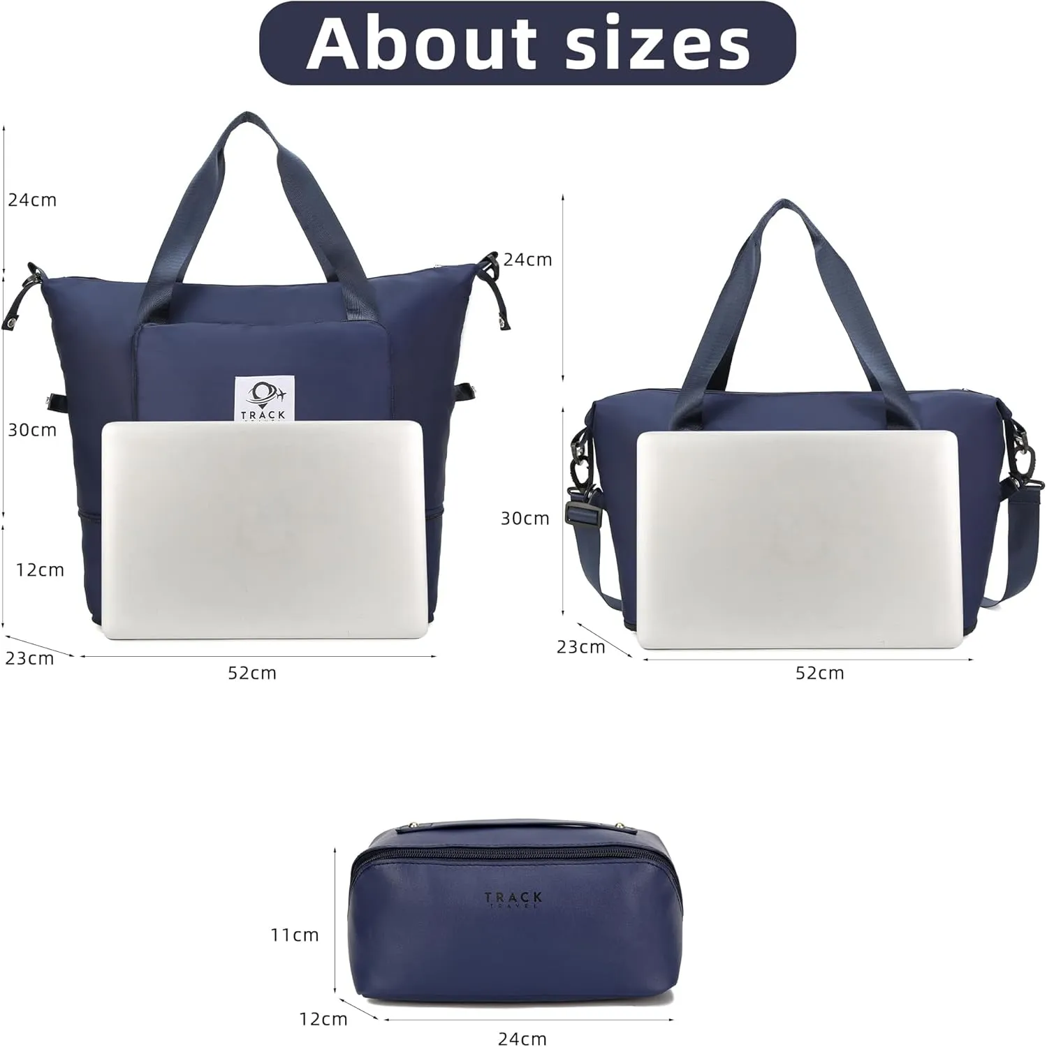 Large Capacity Folding Gym Bag - Dry Wet Separated, Portable, Lightweight, Waterproof Oxford Fabric Duffel Bag for Men and Women (Royal Blue)