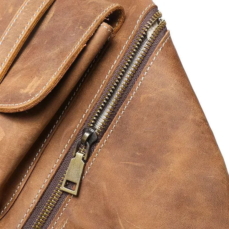 Large-Capacity Men's Leather Backpack