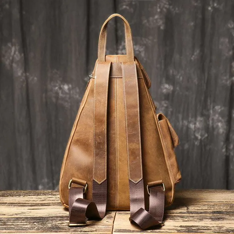 Large-Capacity Men's Leather Backpack