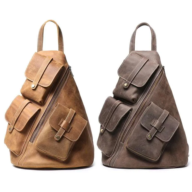 Large-Capacity Men's Leather Backpack