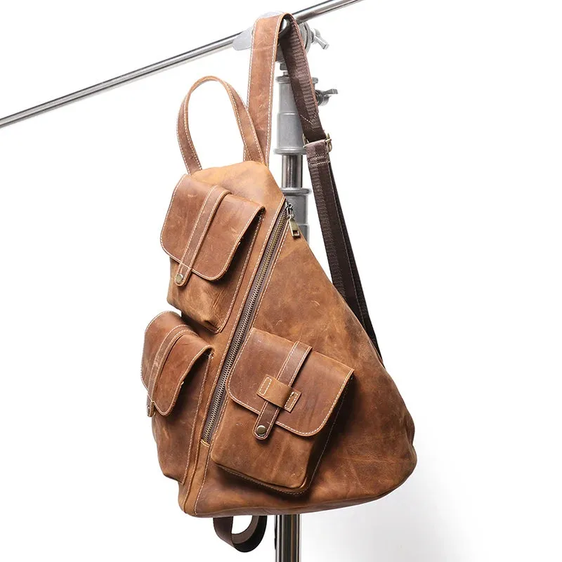 Large-Capacity Men's Leather Backpack