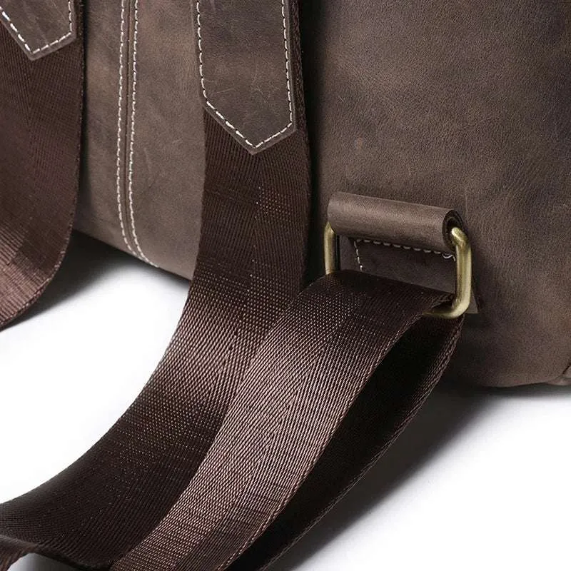 Large-Capacity Men's Leather Backpack