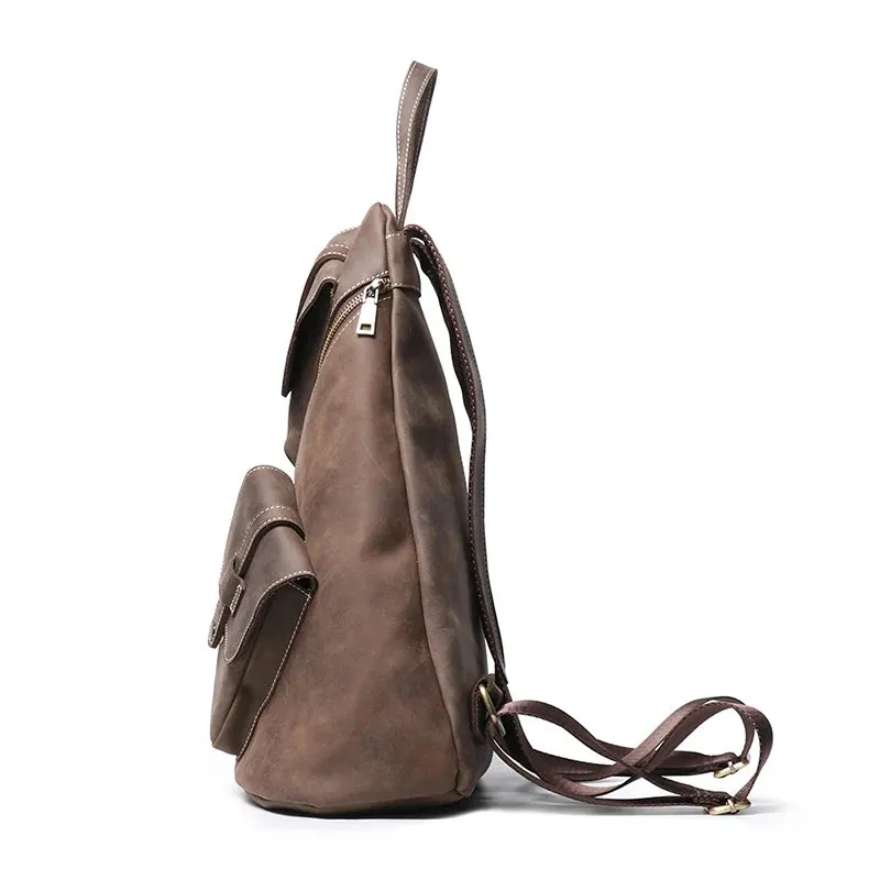 Large-Capacity Men's Leather Backpack