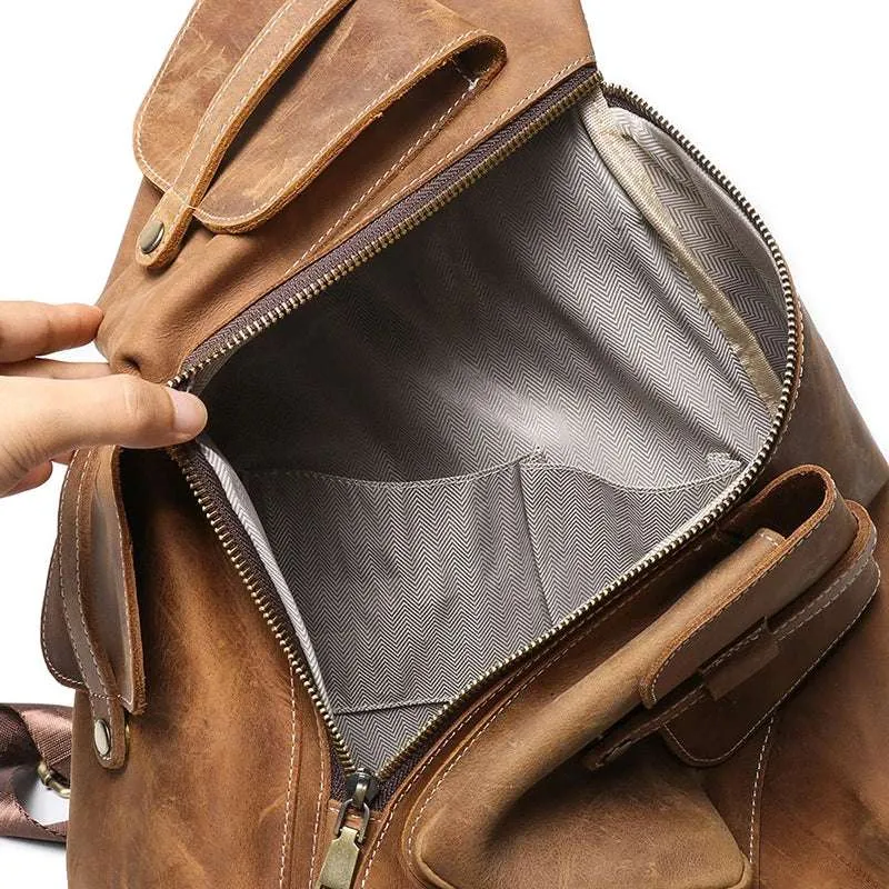Large-Capacity Men's Leather Backpack