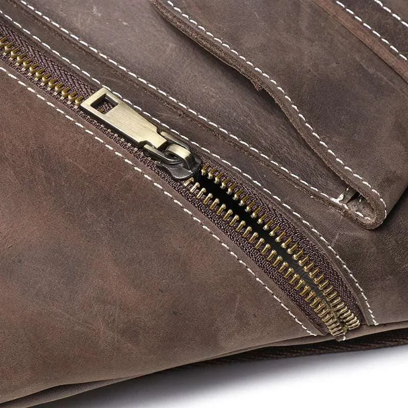 Large-Capacity Men's Leather Backpack