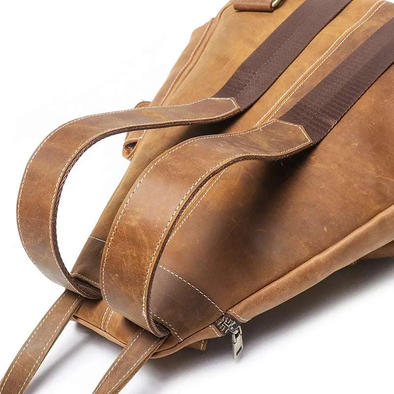 Large-Capacity Men's Leather Backpack