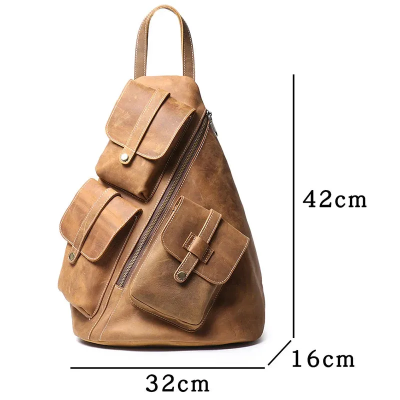 Large-Capacity Men's Leather Backpack