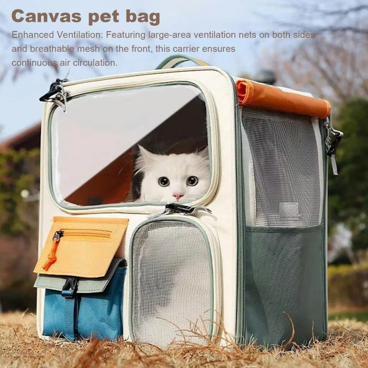 Large Capacity Pet Backpack for Cats Dogs Travel Carrier Ideal for Outdoor Use