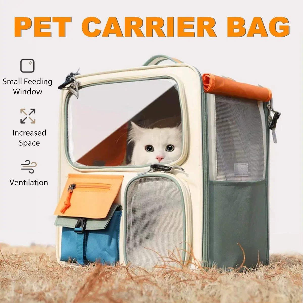 Large Capacity Pet Backpack for Cats Dogs Travel Carrier Ideal for Outdoor Use